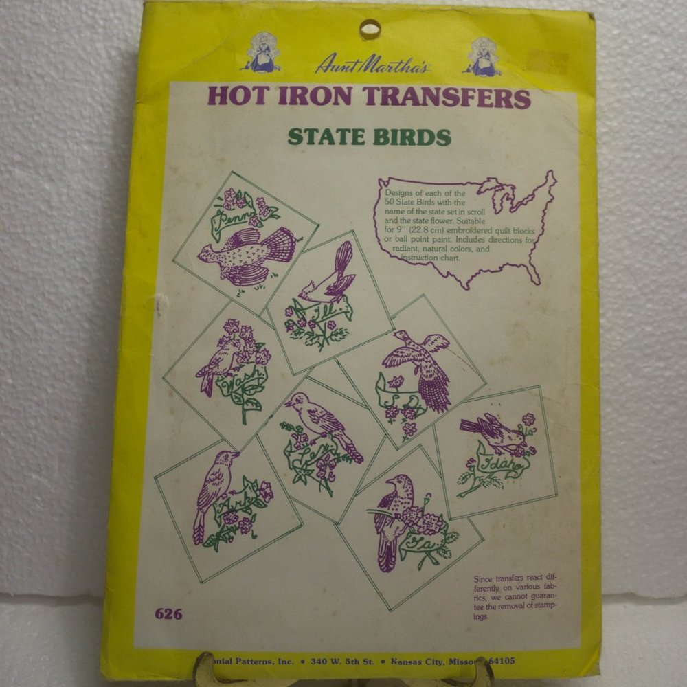 Aunt Martha's Hot Iron Transfers State Birds